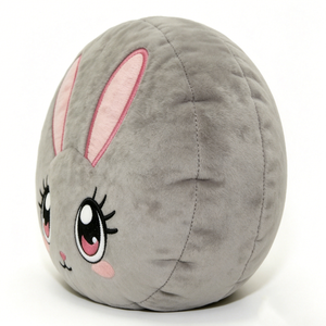Custom Bunny face round plush <b>pillow</b>, Rabbit face plush cushion, Grey bunny plush ball <b>pillow</b>, Cute rabbit round stuffed plush - Product Image 2