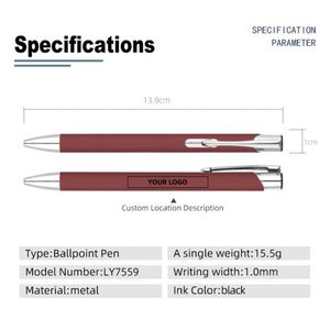 Custom Ballpoint Pen with logo Advertising <b>Gift</b> Metal Ballpoint Pens Wholesale Aluminum Handle Multi-color Metal Pen - Product Image 4