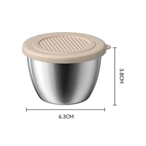 <span class=keywords><strong>Mini</strong></span> thực phẩm lưu trữ <span class=keywords><strong>container</strong></span> thép không gỉ salad ngâm nước sốt cup gia vị hộp Salad Dressing cup với <span class=keywords><strong>Silicone</strong></span> Nắp - Product Image 6