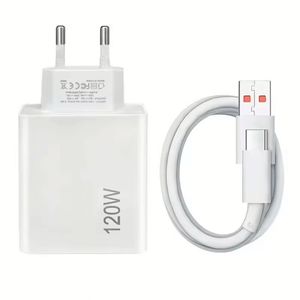 High Quality 120W Charger US/EU Plug Portable <b>USB</b> Wall Charger <b>Type</b> <b>C</b> <b>Cable</b> 6A Quick <b>Charge</b> Phone Charger - Product Image 1