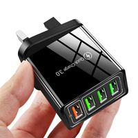 Chargeur mural USB 4 ports 5.1A, sortie 5V/3A, chargeur cube USB QC3.0, boîte de charge 5.1A, prise murale multi-ports