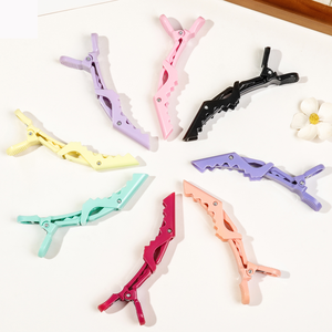 6 pz/set di plastica fermacapelli strumenti per parrucchieri pinze sezione artiglio alligatore barbiere sezionamento salone Hairpinslogo nero personalizzato - Product Image 5