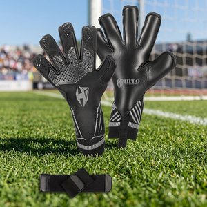 Guantes de Portero de Fútbol Profesionales Personalizados, Contacto de Látex en la Palma Delantera, Silicona en el Dorso, Corte Híbrido de Goma, T-Tab - Product Image 2