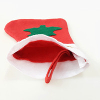 Mini chaussettes de Noël rouges personnalisées vaisselle de fête pour enfants mini bas de Noël en feutre non tissé de décoration