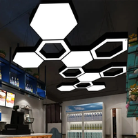 Panneaux LED hexagonaux intelligents modernes pour scène, éclairage de plafond hexagonal RGB, éclairage de garage hexagonal, éclairage LED hexagonal sans cadre