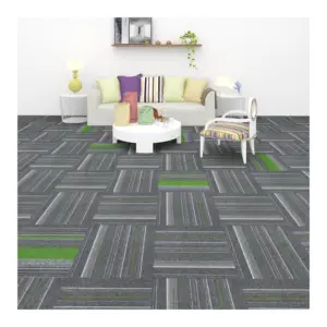 环堆地毯砖聚丙烯地毯方形50x50拼图模块化瓷砖地板聚丙烯家居办公地毯砖