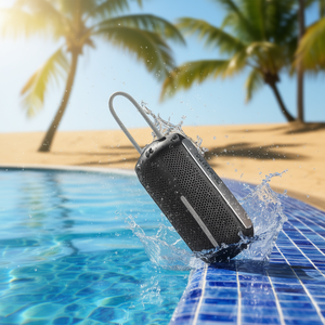 HYPERGEAR Wave Portable Wireless <b>Speaker</b> <b>Water</b> Resistant Rechargeable Battery Outdoor Use Black Gray - Product Image 2