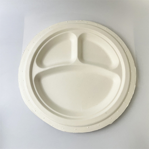 KM personalizado 9 pulgadas 10 pulgadas biodegradable redondo Natural plato <span class=keywords><strong>cero</strong></span> residuos bagazo plato de cena caña de azúcar vajilla - Product Image 4