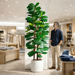 Albero di Ficus Artificiale Stereoscopico ad Alta Simulazione, Albero di Banyan Sempreverde per Decorazioni Interne ed Esterne - Product Image 1