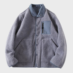 <span class=keywords><strong>Chaqueta</strong></span> polar reversible Snap-Up para hombre y mujer, <span class=keywords><strong>chaqueta</strong></span> <span class=keywords><strong>sin</strong></span> <span class=keywords><strong>cremallera</strong></span> portátil de doble cara con cuello levantado para actividades al aire libre - Product Image 5