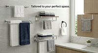 Support mural sans perçage en acier inoxydable de qualité supérieure pour serviettes et accessoires de salle de bain, idéal pour hôtels et appartements