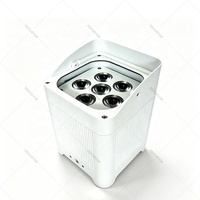 FEIYUEYUE Projecteur LED Uplight 6x18W RGBW+UV 6-en-1 étanche IP65 2.4G DMX512 à piles pour Mariage, Club, Fête, Scène