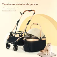 Poussette pour animaux de compagnie, chien, chat, 4 roues, légère, détachable, pliable, chariot électrique à une touche, modèle en métal C106