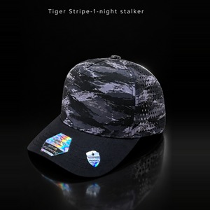 Wholesale Bulk Waterproof Golf <b>Cap</b> Dark <b>Grey</b> Tiger Stripe Camo 5-Panel Snapback Hats Perforated Breathable Camouflage for Men - Product Image 1