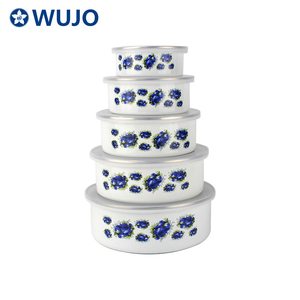 Smalto Stoviglie Colazione Smalto Set <span class=keywords><strong>di</strong></span> Ciotole <span class=keywords><strong>di</strong></span> Disegno Del Fiore <span class=keywords><strong>Ciotola</strong></span> <span class=keywords><strong>di</strong></span> Smalto - Product Image 6