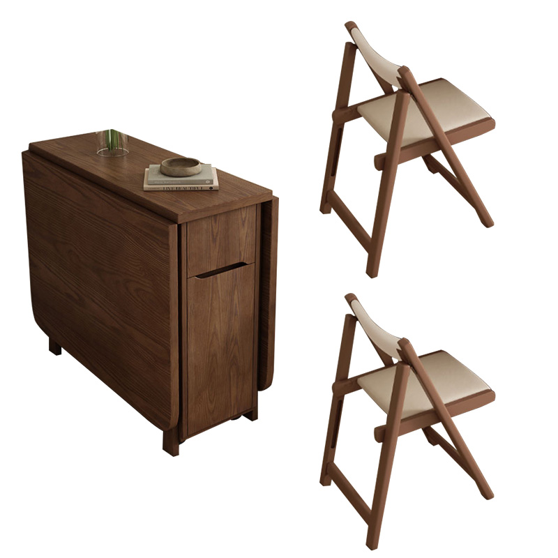 Nutwood brown dining table +2 chairs