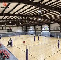 Structure en acier pour terrain de basket-ball intérieur, gymnase, construction rapide, hall à grande portée, arène sportive, bâtiment sportif sur mesure