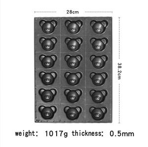 <span class=keywords><strong>Mini</strong></span> 4 en 6 en 9 en 12 en forme d'ours Madeleine Moule <span class=keywords><strong>à</strong></span> pâtisserie Poêle antiadhésive Tête d'ours Biscuits Cupcake Muffins Gâteau Popsicle Chocolat - Product Image 6