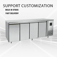 Refrigerador Bajo Mostrador de 560L para Camiones de Comida y Cocinas Móviles, 8 Estantes, Acero Inoxidable, Refrigerador Comercial
