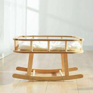 Cama para mascotas sencilla y fresca de verano, naranja, con diseño sólido, hamaca de madera para gatos, nido de tela transpirable, bambú solar para el disfrute - Product Image 1