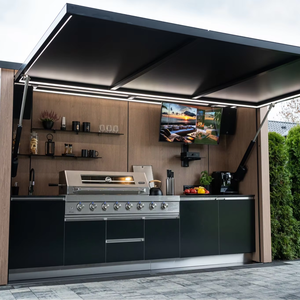 מודרני 304 ארון מטבח חיצוני נירוסטה ארון גריל bbq עם מקרר מובנה & טלוויזיה הר - Product Image 1