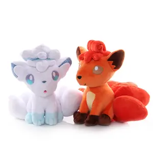 Custom High-quality Standing Ice Nine-tailed Plush Toys White Red Fox Nine-tailed Fox Pokemoned Ice Six-tailed Plush Toys