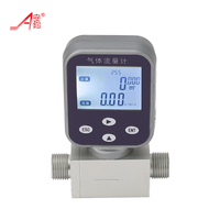 24VDC Pengukur Aliran Gas Digital Stainless Steel untuk Udara Terkompresi Output RS485/Modbus Rentang 0-200L/menit Akurasi 1,5% Thread OEM