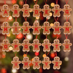Décoration de Noël en forme d'homme en pain d'épices, pendentif pour arbre de Noël, ornements à suspendre pour la maison, bonhomme festif en forme de biscuit - Product Image 1