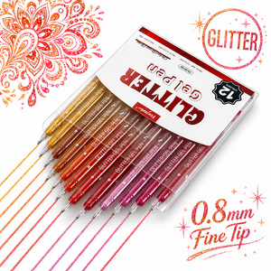 Stylo Gel Jumbo 12 Couleurs Grande Capacité 0,8 mm pour Carnet, Étudiant, Art, Bricolage, Gribouillage, <span class=keywords><strong>Dessin</strong></span>, Marqueurs, Bureau, Papeterie Artistique <span class=keywords><strong>Kawaii</strong></span> - Product Image 2