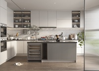 Meuble de cuisine modulaire moderne avec finition laquée, nouveau design en bois pour l'ameublement de la maison