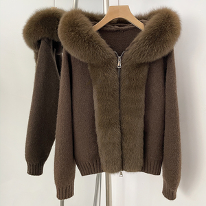 Manteau de luxe OFTBUY en vraie fourrure de renard pour femme, veste à capuche en fourrure naturelle, haute qualité, chaud pour l'hiver, haut de gamme, vente en gros premium - Product Image 1