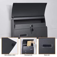 Boîte postale murale Boîte aux lettres incl. Plaque d'identification, fenêtre de visualisation et porte-journal, boîtes aux lettres en fonte d'aluminium en gros