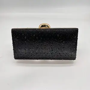 Stylish black Women's clutch bag Luxury gorgeous glitter Senior dinner party wedding Clutch lady envelope bag