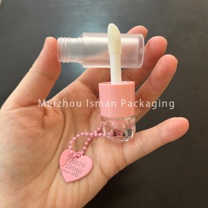 ISMAN Flacon vide de 4 ml pour gloss à <span class=keywords><strong>lèvres</strong></span>, givré, violet, blanc, rose, avec grand pinceau, accessoire en forme de cœur et chaîne, tubes de conteneur pour gloss - Product Image 6