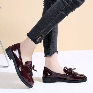 New Styles Ladies Fashion Bowknot Flat Shoes Comfortable on PU Leather Casual Ballet Flats Loafers for Women - Product Image 4
