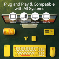 Hot Selling USB Ergonomics Concave Round Keycap Computer Accessories Wireless Keyboard and Mouse Combo for Desktop Laptop