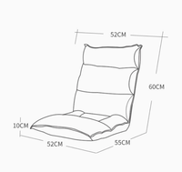 Fauteuil de sol ergonomique d'extérieur avec dossier multi-angles, rembourrage doux, chaise longue pliable avec cadre en acier 600D