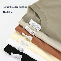 Kaos Pria 260g Ukuran Eropa Oversize Drop-shoulder Katun Murni Lengan Pendek Polos Streetwear; Merek Trendi Lintas Batas