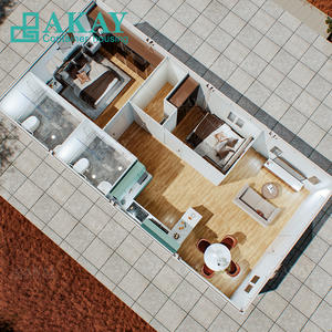 Casa prefabricada modular personalizada, casas prefabricadas, apartamento de <span class=keywords><strong>cuatro</strong></span> conexiones, 2 dormitorios, 20 pies, 40 pies, casa contenedor desmontable - Product Image 5