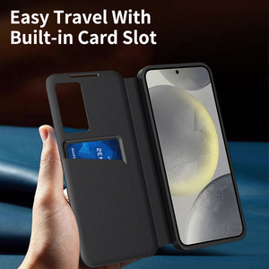 Étui de téléphone intelligent à clapet de luxe de haute qualité JOYPORODO F011 pour Samsung S24 S23 S22 <span class=keywords><strong>S21</strong></span> Ultra avec couverture en cuir à rabat pour carte d'identité - Product Image 2
