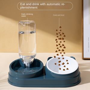Automatic Double <strong>Bowl</strong> for Cat and <strong>Dog</strong> Pet <strong>Bowl</strong> Solid Pattern <strong>Plastic</strong> Pet Supplies - Product Image 1