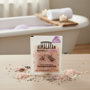 Sel de bain parfumé à la lavande rose de l'Himalaya 60g Expérience de luxe - Product Image 3