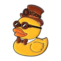 Badge en alliage drôle et mignon en forme de petit canard jaune de dessin animé, collection d'épingles à slogans et animaux, accessoires personnalisés pour tenues et sacs à dos