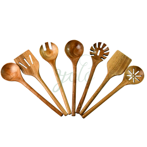 Nouvelle conception ensemble d'ustensiles en bois d'acacia naturel avec 7 fentes en gros en vrac personnalisé organique porte-cuillère reste pour la cuisine - Product Image 5