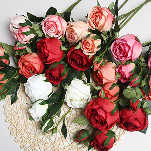 Bouquet de roses artificielles Lichao, fleurs en soie, décoration de mariage et de maison, art floral fait main - Product Image 2