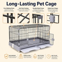 Cage pour chien en métal produite en usine, 3 tailles au choix, 6 couleurs au choix, avec roulettes, pour petits animaux