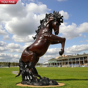 Youfine Tùy Chỉnh Trang Trại Trang Trí Đúc Tác Phẩm Nghệ Thuật Động Vật Lớn Bức Tượng Đồng Nhảy Roaring Ngựa Điêu Khắc - Product Image 3