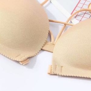 Sujetador tipo chaleco para mujer, sin aros, con cierre frontal, espalda cruzada, sujetador bandeau sin costuras - Product Image 4