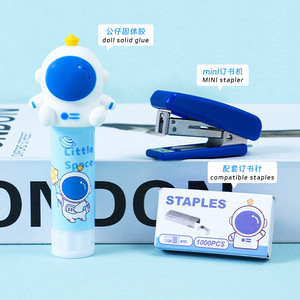 Miax Glue Stick Stapler Set 1000Pcs Mini Astronaut Design Student Office Stationery - Product Image 2