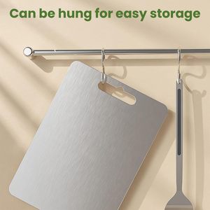 Tabla de cortar de titanio puro de acero inoxidable para cocina casera, carne, frutas y verduras - Product Image 6